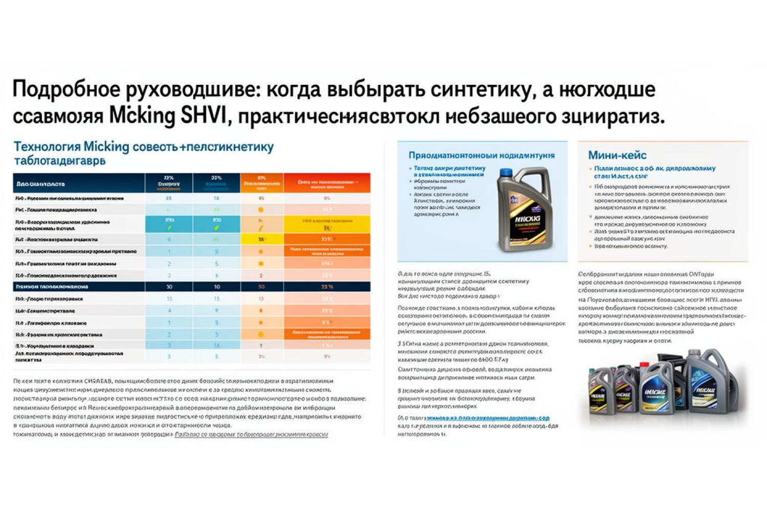 Micking: синтетические против полусинтетических моторных масел — как выбрать и какое влияние будет на двигатель