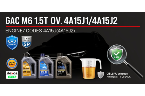 GAC M6 (1.5T) — какое масло заливать: вязкость, допуски, объём и практические советы