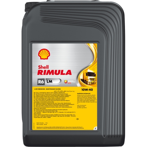 Дизельное моторное масло SHELL Rimula 10W-40, 20 л, синтетика купить в Мурманске с доставкой