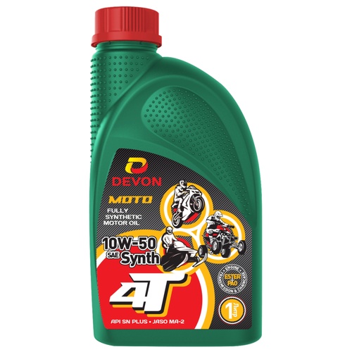 Моторное масло Devon 4T Synth 10W-50, 1 л, синтетика купить в Мурманске с доставкой