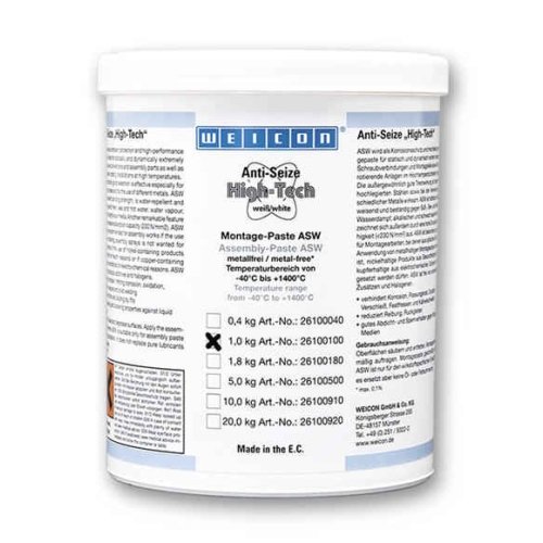 Антикоррозионная паста WEICON Anti-Seize High-Tech, 1 кг купить в Мурманске с доставкой